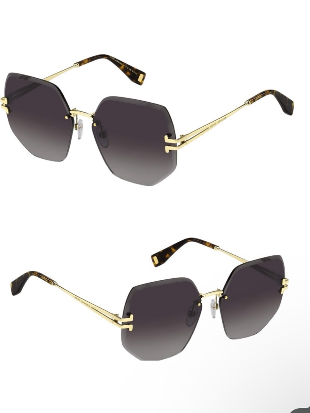 Marc Jacobs Rimless Butterfly Sunglasses MJ 1090/S Gold Havana New In Case